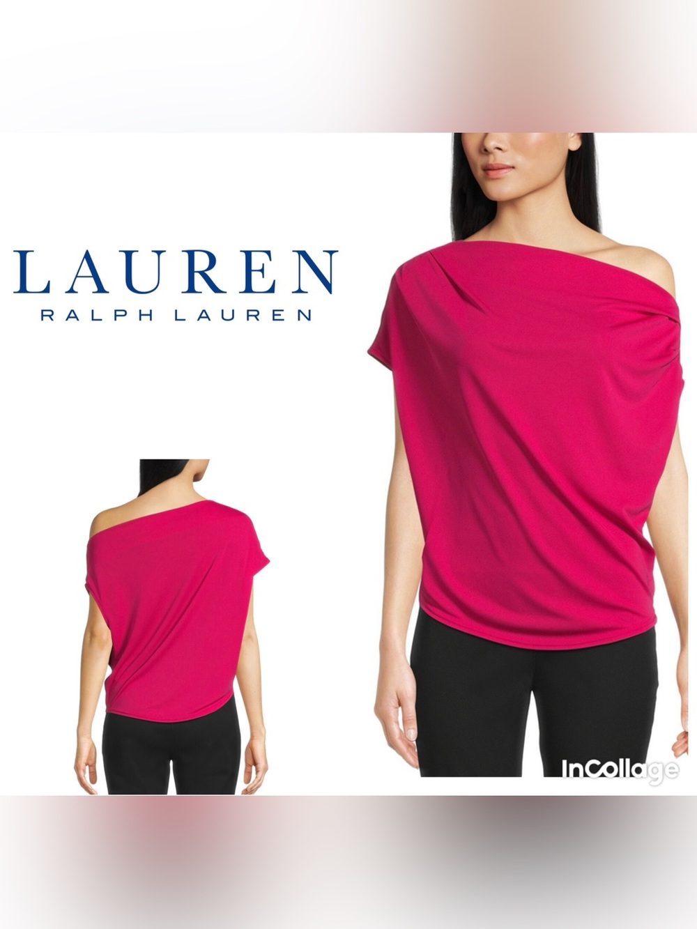 Lauren Ralph Lauren Pink Boatneck Short Sleeve Top